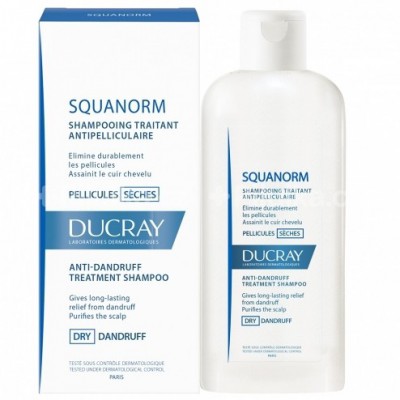 DUCRAY SQUANORM - PELLICULES SECHES 200 ML (SAMPON NA SUCHE LUPINY)